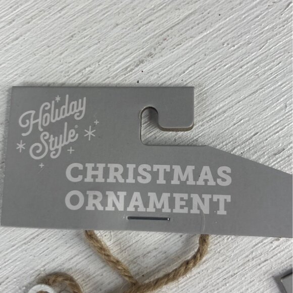 Holiday Style 6 Pc Christmas Ornaments Set Joy Noel Merry Tin Hanging - Picture 7 of 9